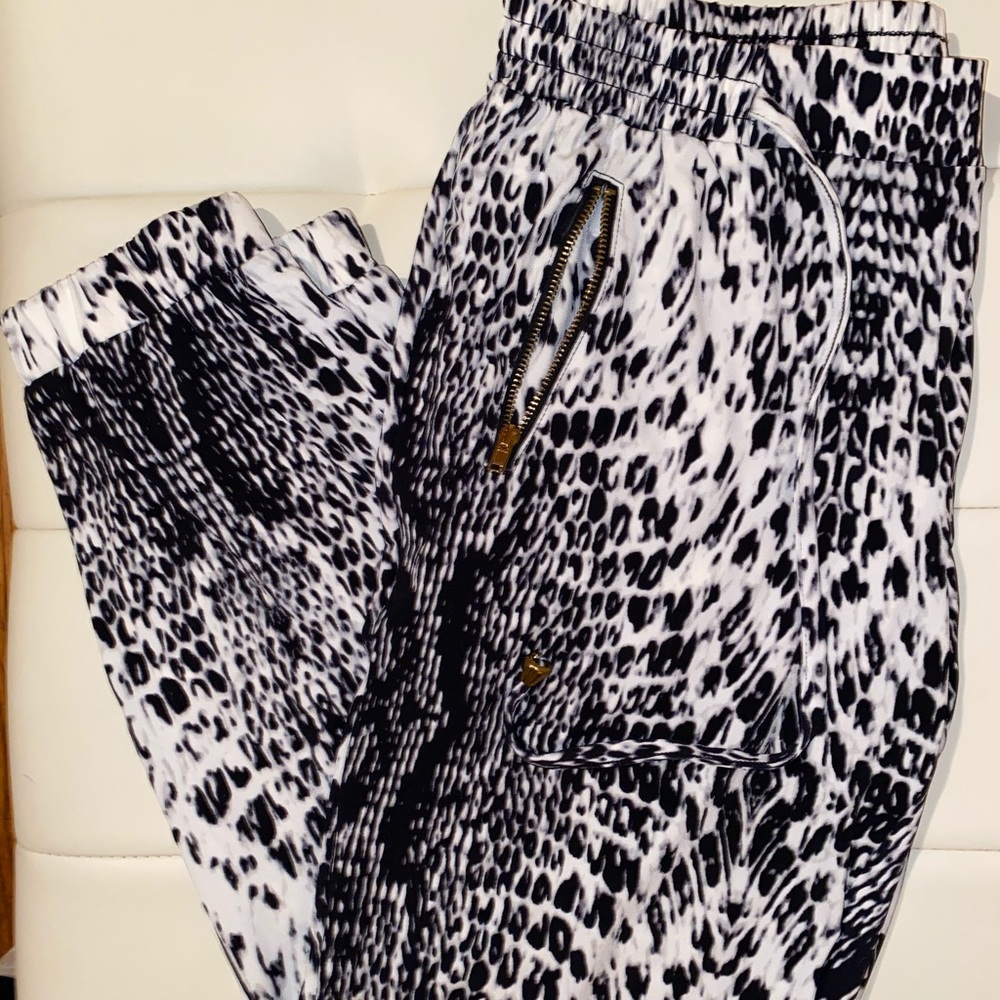 Satin Animal Print Joggers